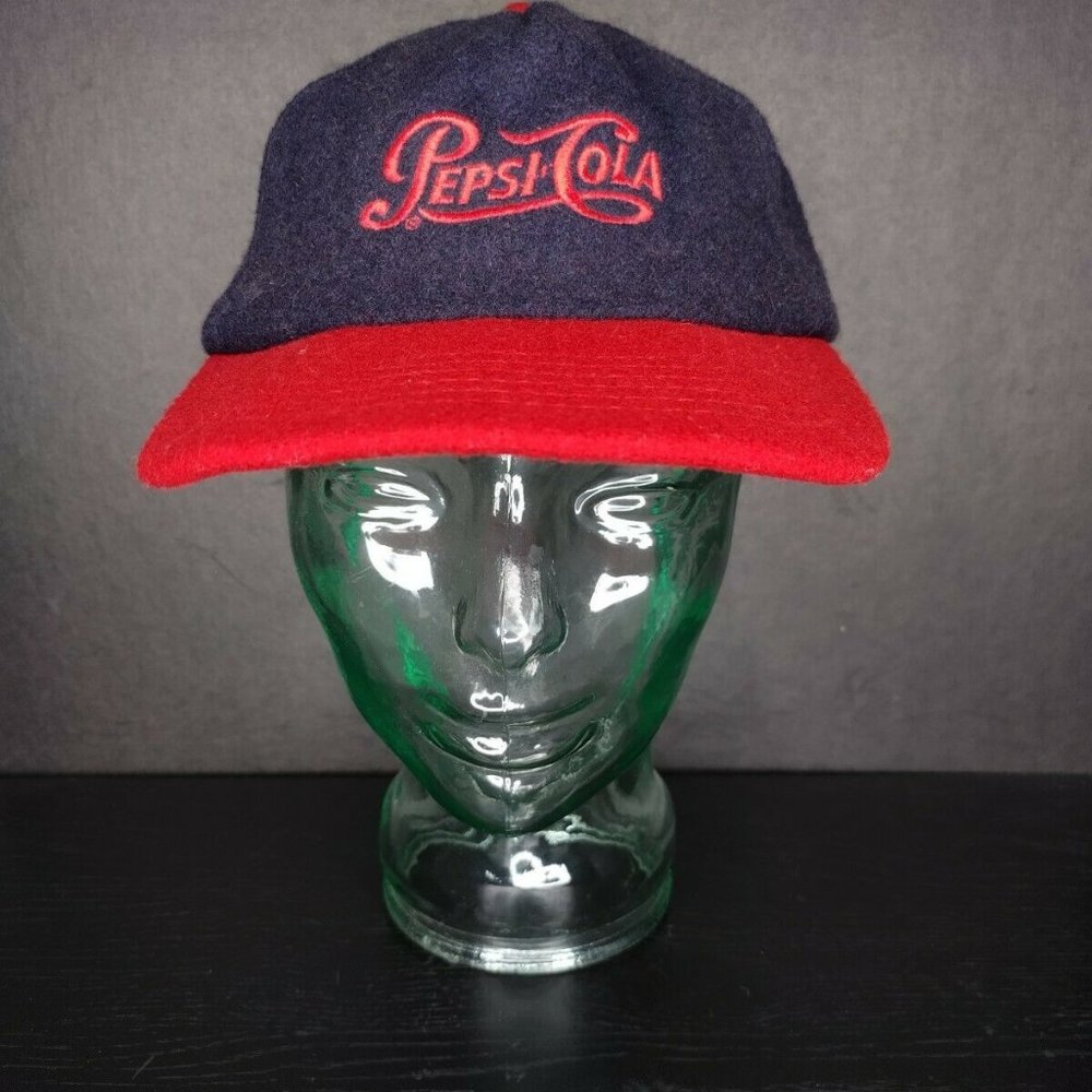 Vintage Pepsi Cola Red Script Wool Snapback Hat - image 1